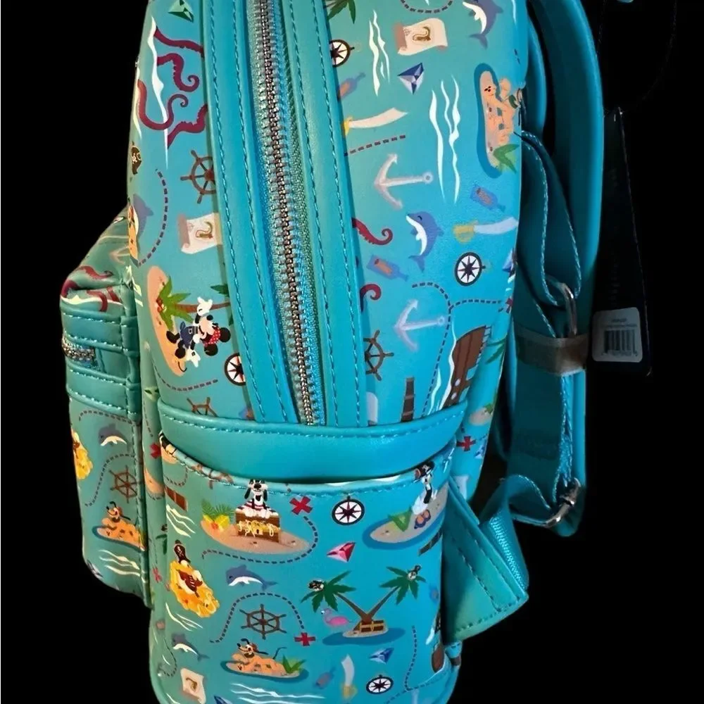 BNWT Loungefly Pirate Mickey And Friends AOP Mini Backpack - Picture 8 of 14